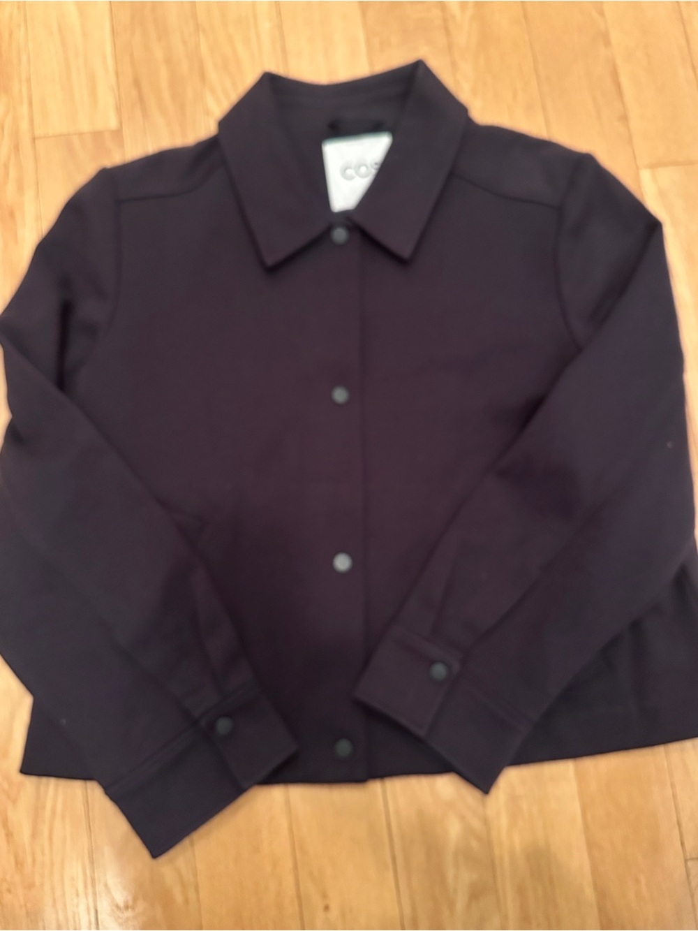 COS Navy A Line Button-Front Jacket - Picture 4 of 4